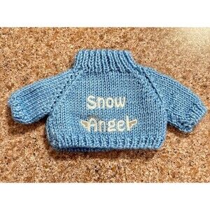 VNTG Bear Wear Blue Sweater Clothes – Fits 10"–12" Bears, Dolls, or Plush Animal